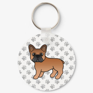 Red French Bulldog Cute Cartoon Dog Keychain