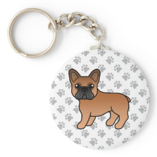 Red French Bulldog Cute Cartoon Dog Keychain