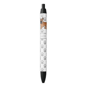 Red French Bulldog Cute Cartoon Dog & Name Pen