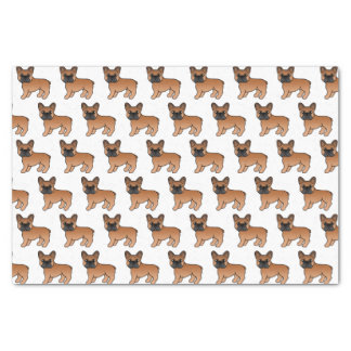 Red French Bulldog Cute Cartoon Dog Pattern Tissue Paper