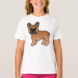 Red French Bulldog Cute Cartoon Dog T-Shirt