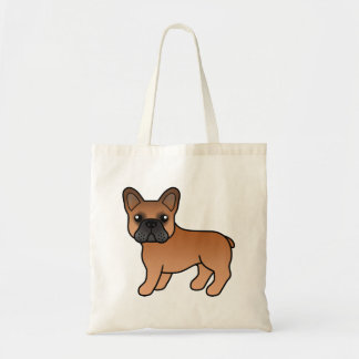 Red French Bulldog Cute Cartoon Dog Tote Bag