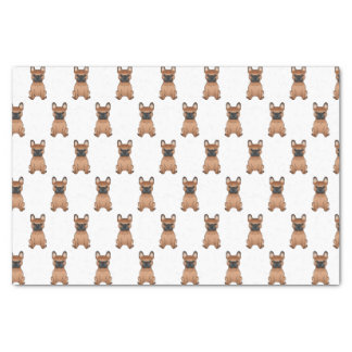 Red French Bulldog / Frenchie Cartoon Dog Pattern Tissue Paper