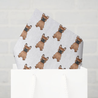Red French Bulldog / Frenchie Cartoon Dog Pattern Tissue Paper