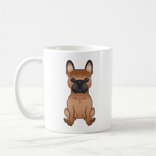 Red French Bulldog / Frenchie Cute Cartoon Dog Coffee Mug