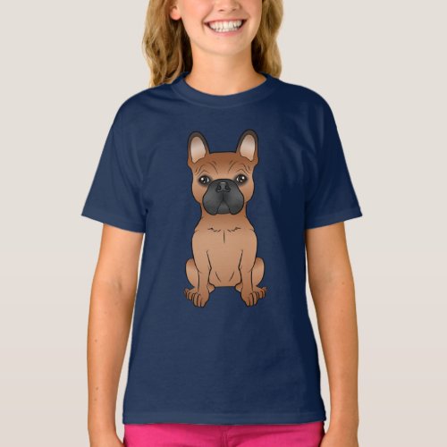 Red French Bulldog  Frenchie Cute Cartoon Dog T_Shirt