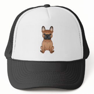 Red French Bulldog / Frenchie Cute Cartoon Dog Trucker Hat
