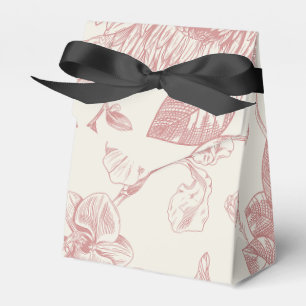 Red French Floral Toile Floral Favor Boxes