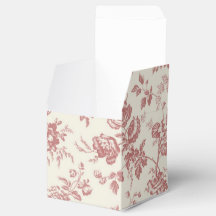 Red French Toile Canvas Party Favor Box