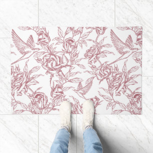 Red French Toile Doormat