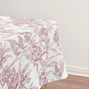 Red French Toile Tablecloth