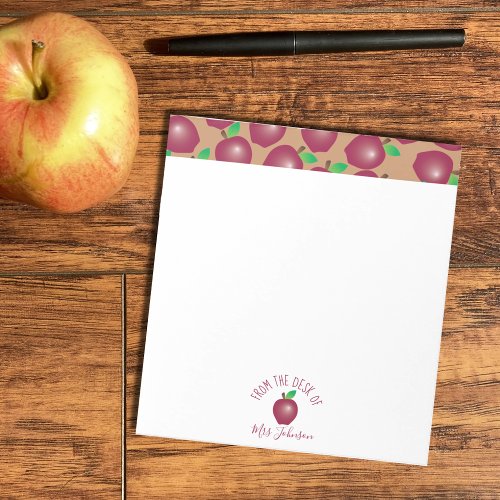 Red Fresh Apple Educator Notepad