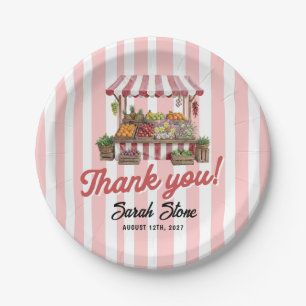 Red Fresh Off The Market Bridal Shower Paper Plates