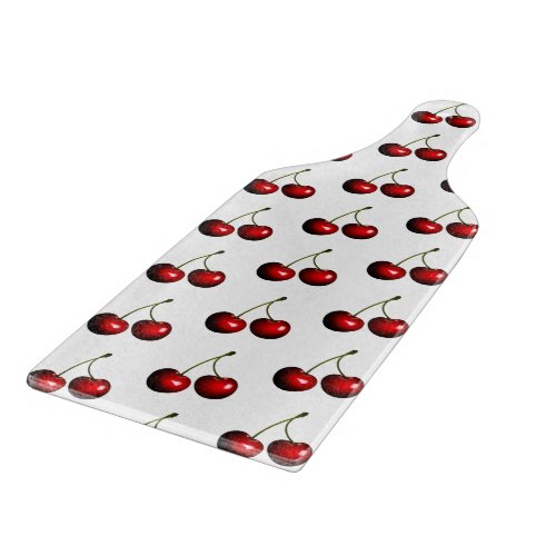 Red Fresh Sweet Cherries Cutting Board