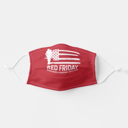 Red Friday American Flag Soldier Military Adult Cloth Face Mask