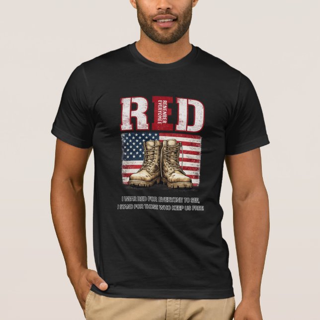 RED Friday Combat Boots T-Shirt  (Front)