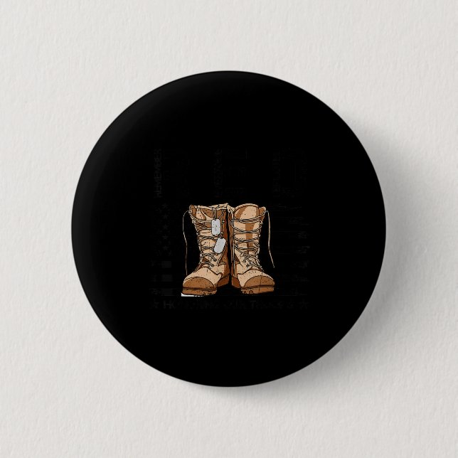 Red friday honoring troops remember everyone button (Front)