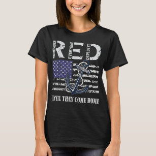 Red Friday Military Deployed Navy Soldier US Flag  T-Shirt