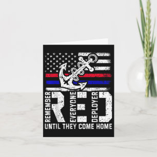 Red Friday Military Memorial Day Veterans Family 4 Card