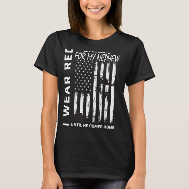 Red Friday Military Remember Everyone Deployed Nep T-Shirt (Front)