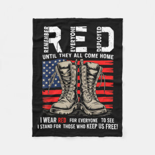 Red Friday Military Support - Remember Everyone Fleece Blanket