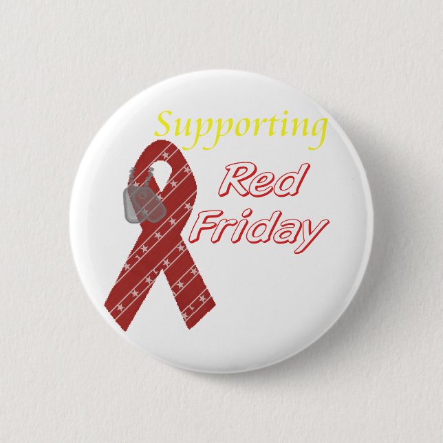 Red Friday Pinback Button (Front)