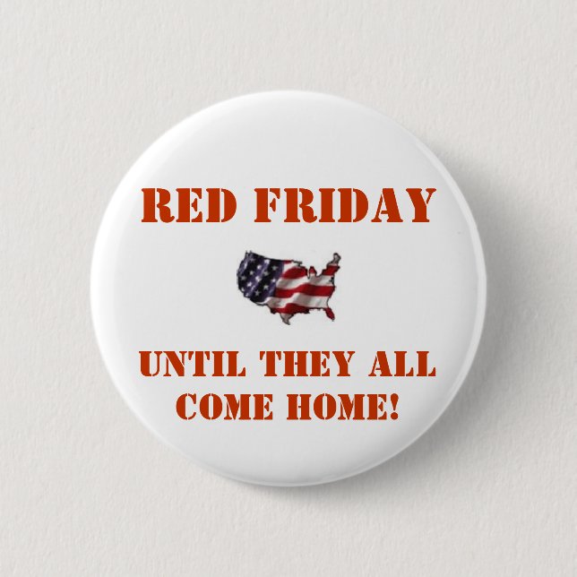 Red Friday - Red Pinback Button (Front)