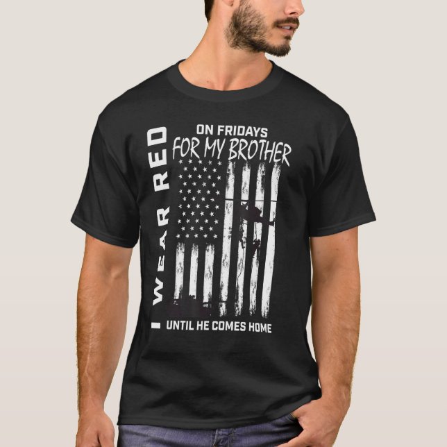 Red Friday Remember Everyone Deployed Brother Amer T-Shirt (Front)