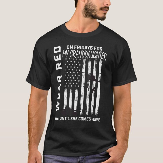 Red Friday Remember Everyone Deployed Granddaughte T-Shirt (Front)
