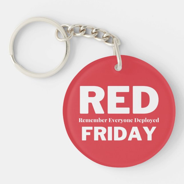 Red friday remember everyone deployed keychain (Front)
