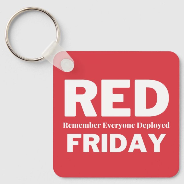 Red friday remember everyone deployed keychain (Front)