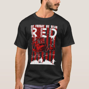RED Friday Remember Everyone Deployed US Flag Army T-Shirt