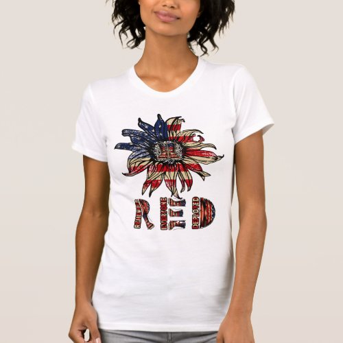 RED Friday Remember Everyone Deployed US Flag Sunf T_Shirt