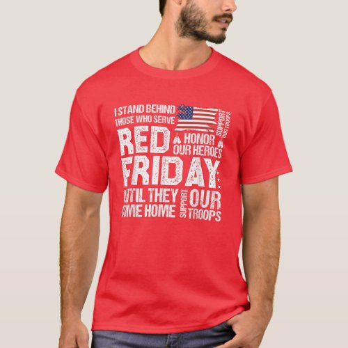 Red Friday Support Our Troops USA Flag T_Shirt