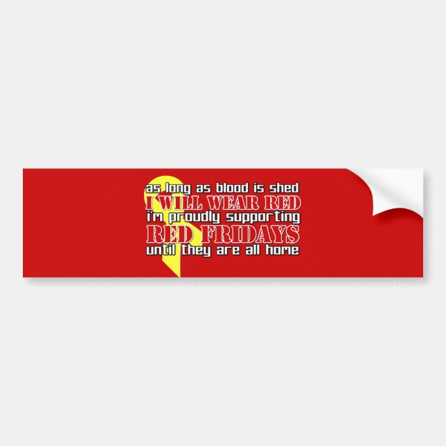 Red Fridays Bumper Sticker (Front)