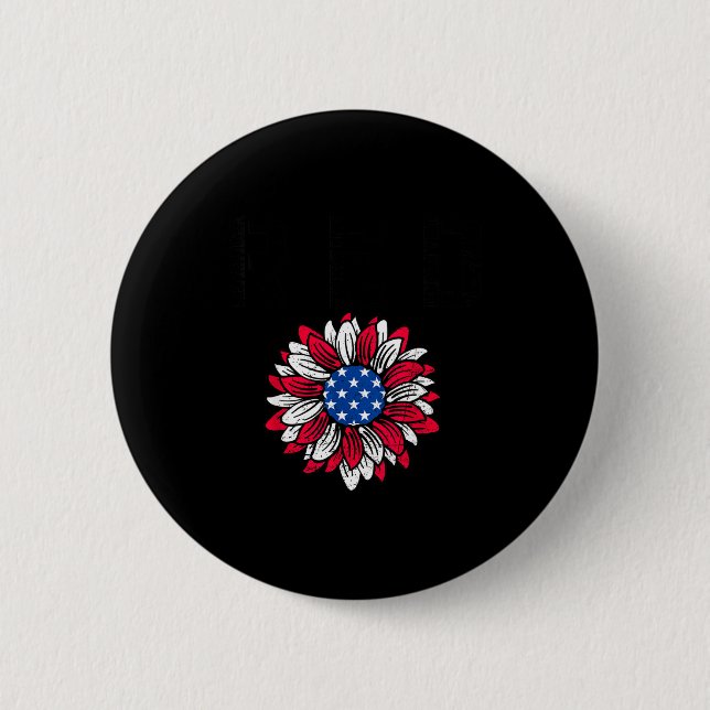 Red fridays sunflower flag usa remember everyone button (Front)