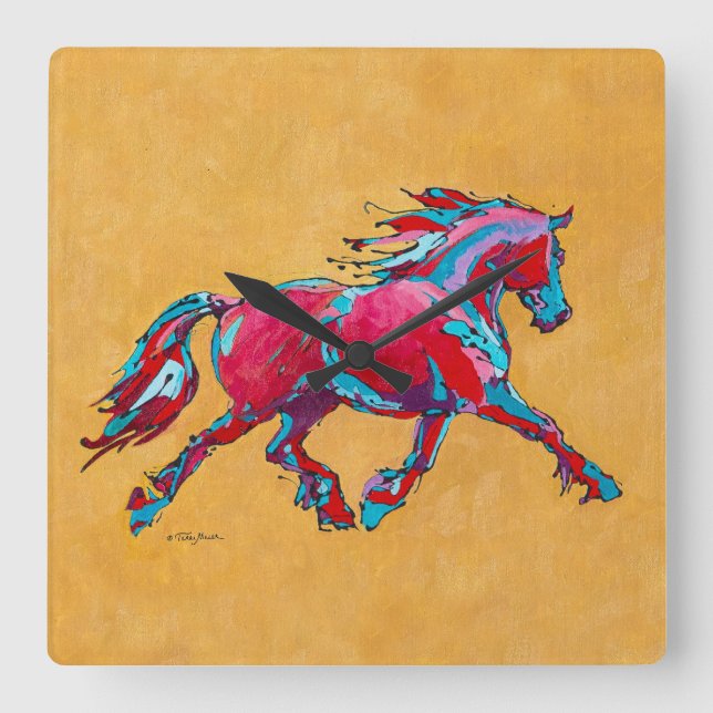 Red Friesian Wall Clock (Front)