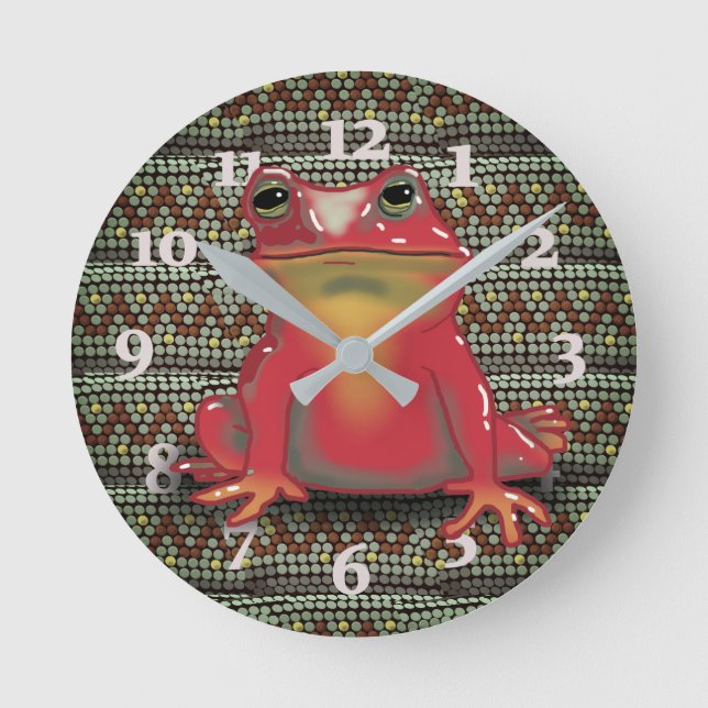 RED FROG NUMBERED ROUND CLOCK (Front)