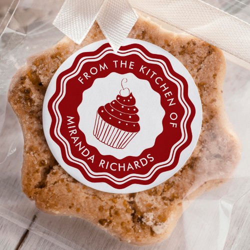 Red From the Kitchen Of Homemade Modern Bakery Classic Round Sticker