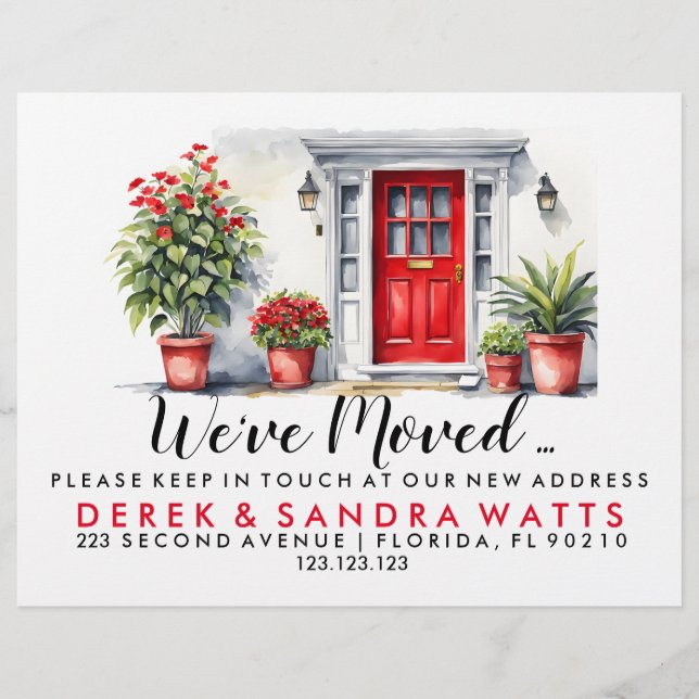 red front door Change of address we've moved house Flyer (Front)