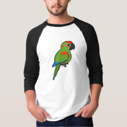Birdorable Red-fronted Macaw Men's Basic 3/4 Sleeve Raglan T-Shirt