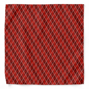 Red Frosted Argyle Bandana