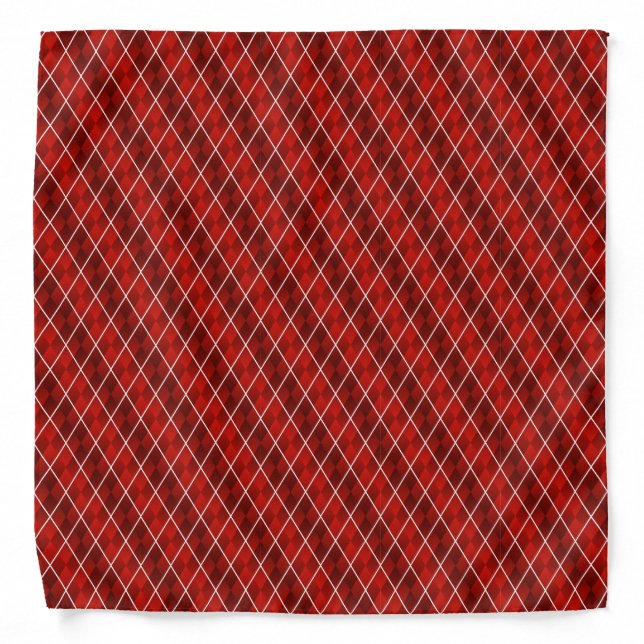 Red Frosted Argyle Bandana (Front)