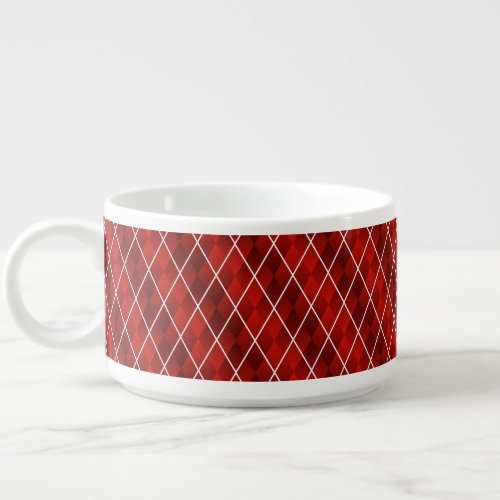 Red Frosted Argyle Bowl