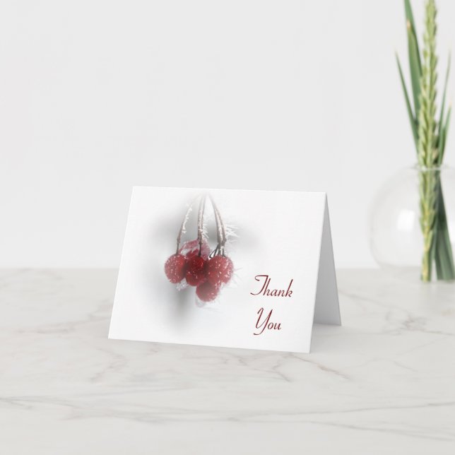 Red Frosty Winter Berries Thank You (Front)