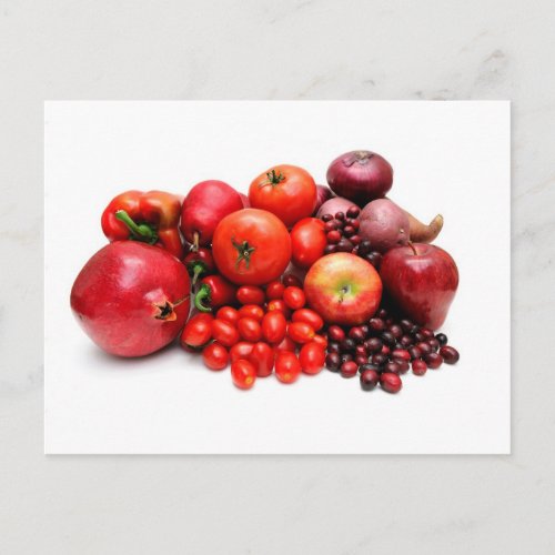 Red Fruit And Vegetables Postcard