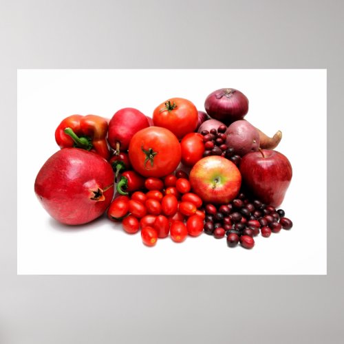 Red Fruit And Vegetables Poster