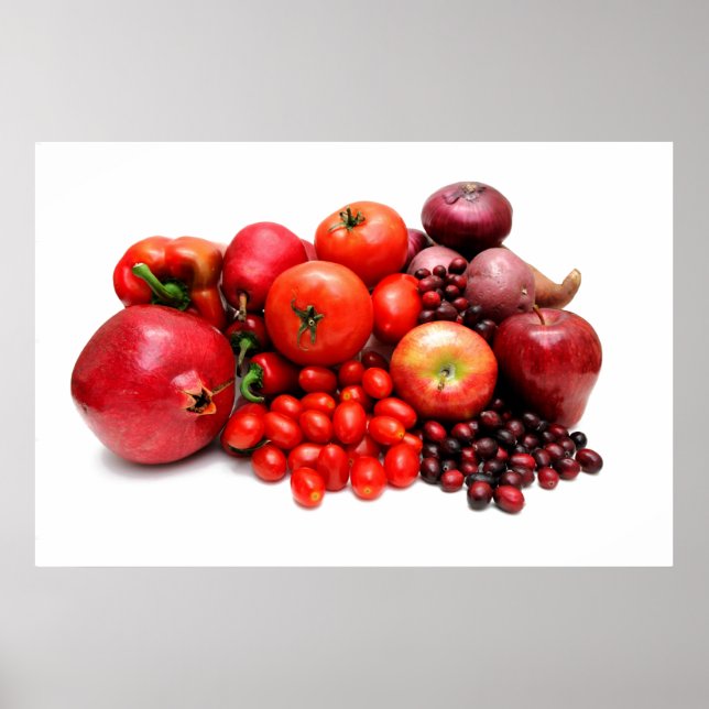 Red Fruit And Vegetables Poster (Front)