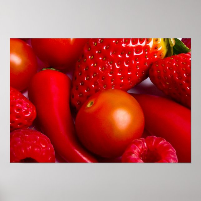Red Fruit and Vegetables Print/Poster Poster (Front)