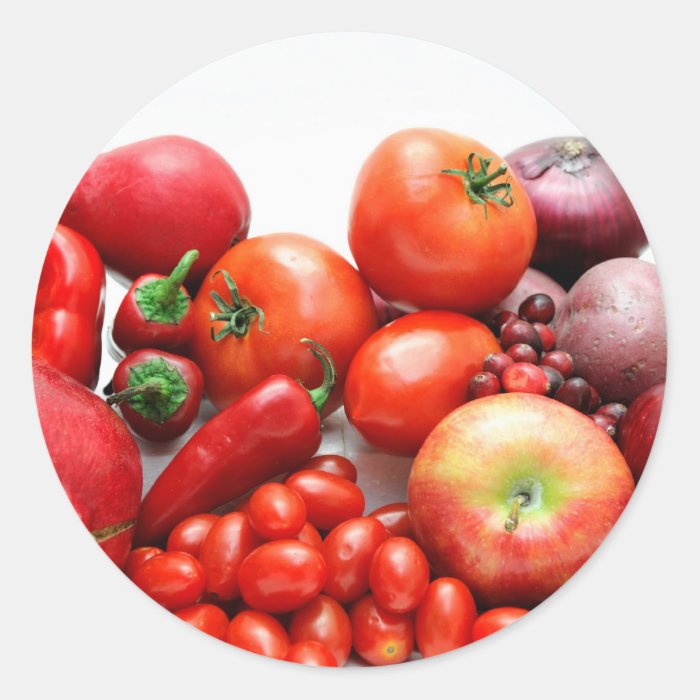 Red Fruit And Vegetables Stickers